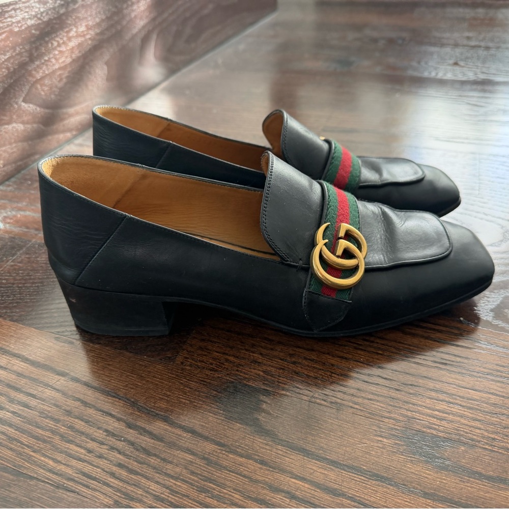 Gucci loafers with new soles 40. .1.5 inch block heel